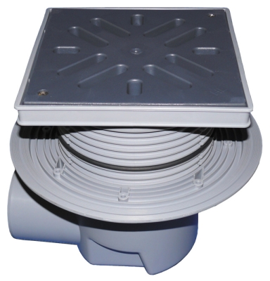 HL 615L WДворовый трап (гориз.выпуск) с сифоном и решеткой из ПП (до 1,5т)