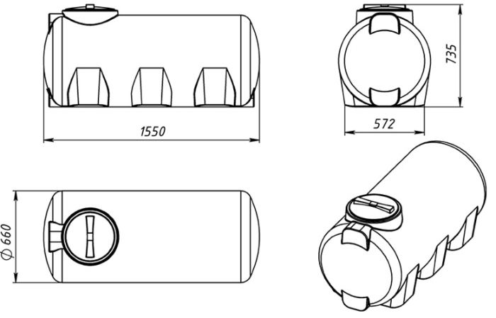 Ёмкость для воды Экопром H 500л  