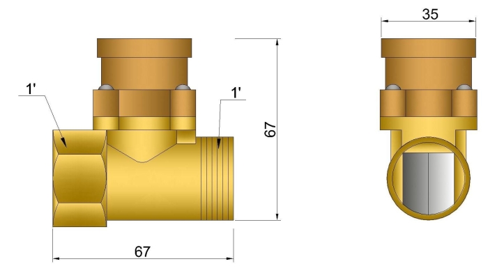 Циркуляционный насос Ladana реле протока G1,5х1(DN25/20)  