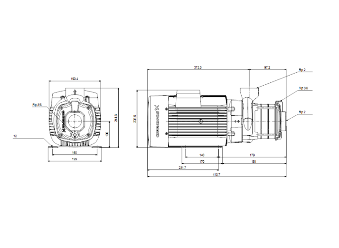 Насос для повышения давления Grundfos CM25-1 A-R-A-V-AQQV  