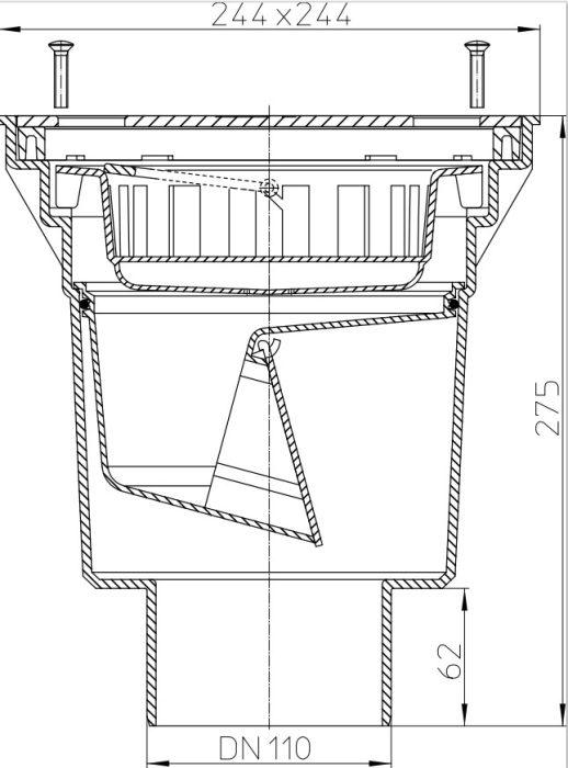 HL 606S/1 Дворовый трап (верт.выпуск) макс. нагрузка 1,5 т.