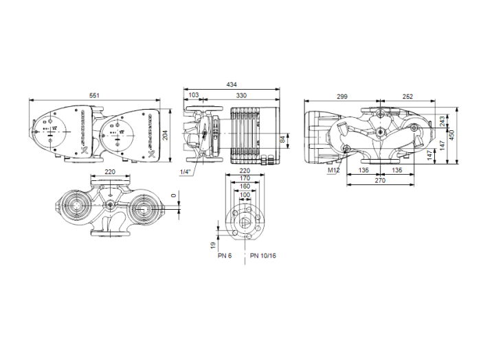 Циркуляционный насос Grundfos MAGNA1 D 100-100 F  