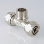 Valtec Тройник обжимной с переходом на нар. р. 16х1/2