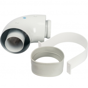 Stout Отвод коаксиальный 90° DN60/100, п/м уплотнения и хомут в комплекте