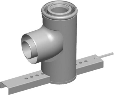 Wolf Дымоход Концентрический отвод с опорной планкой 87° DN60/100 для подключения к концентрической