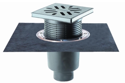 HL616H/1 Трап с решеткой 226*226 мм в подрамнике из ПП 240*240 мм