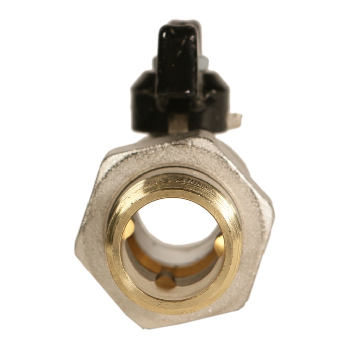 Rubinetterie Bresciane Полнопроходной латунный шаровый кран американка ВН/НАР 1, бабочка  