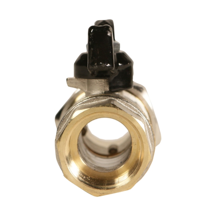 Rubinetterie Bresciane Полнопроходной латунный шаровый кран американка ВН/НАР 1, бабочка  