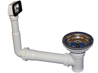 HL 15U-90 Выпуск для кухонных моек с переливом с пробкой ?90мм