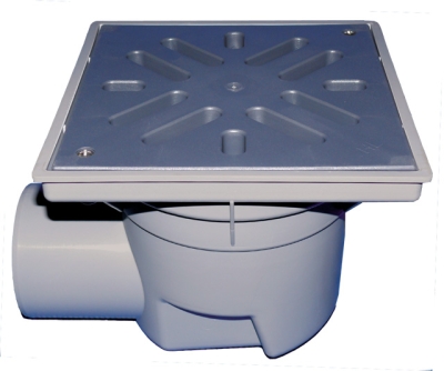 HL 605LW Дворовый трап (гориз.выпуск) с сифоном, с решеткой из ПП, макс. нагрузка 1.5т., DN110