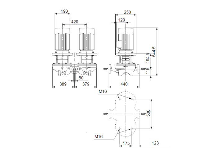 Насос для повышения давления Grundfos TPD 50-190/4-A-F-B-BAQE  