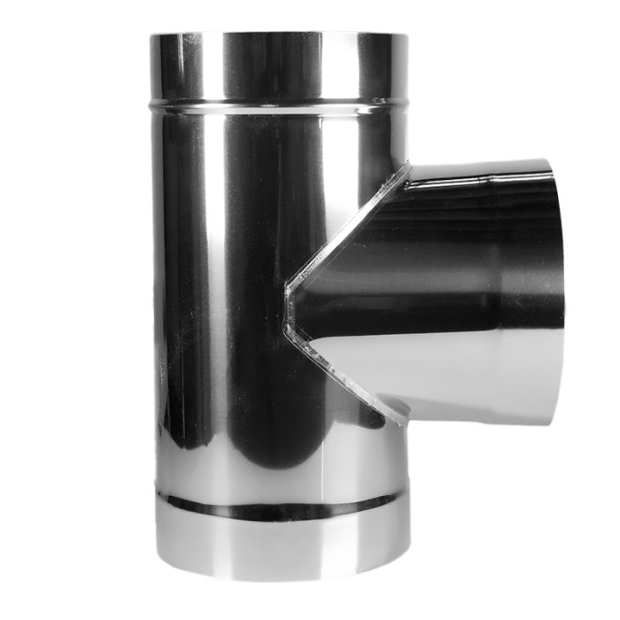 Сэндвич дымоход Дымофф Тройник сэндвич 90 200*115 AISI430 0.5мм/AISI430 0.5мм