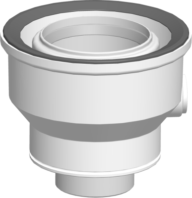 Wolf Дымоход Переходник концентрический для дымовой трубы с DN60/100 на DN80/125, белый, вставной