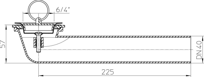 HL 16 Патрубок-удлинитель угловой с плоской накидной гайкой 6/4, DN40  