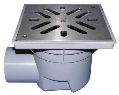 HL 605SW Дворовый трап (гор.выпуск) для внутр. помещений макс. нагрузка 1,5 т решетка из нерж.стали, DN110