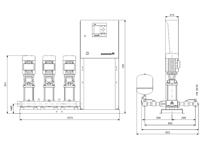 Насос для повышения давления Grundfos HYDRO MPC-S 3 CR 3-5  