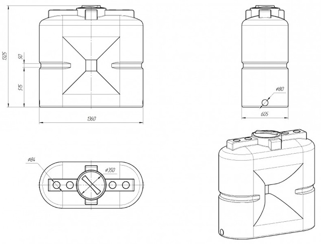 Ёмкость для воды Экопром S 750л  