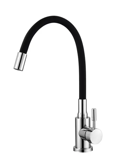 Кран моно WasserZimmer удлиненный 19 см со штутцером ручка флажек DK-3310B