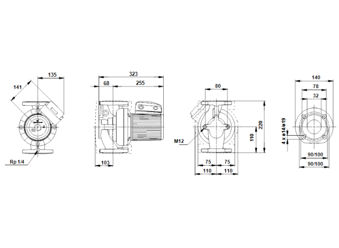 Циркуляционный насос Grundfos UPS 32-60 F  