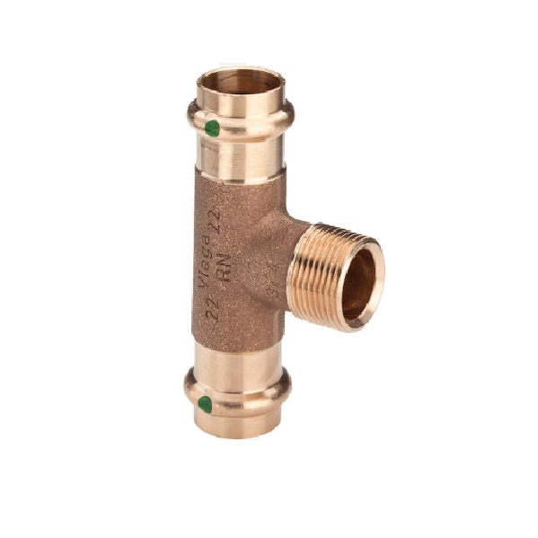 Viega Тройник пресс-Н 22x3/4x22 бронза