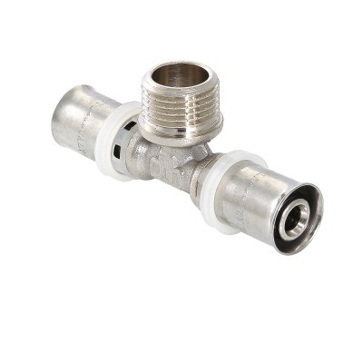 Valtec Тройник пресс с переходом на нар. р. 16х1/2х16