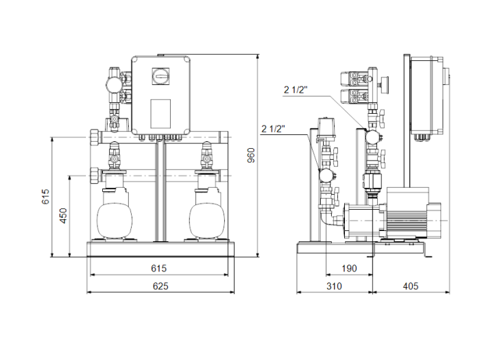 Насосная группа Grundfos HYDRO MULTI-S 2 CM10-4  