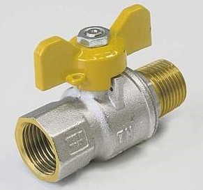 Шаровой клапан TORNADO с жёлтой рук. н/в 1