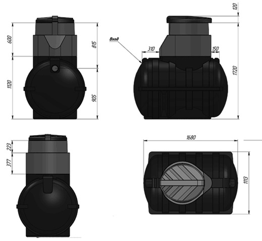 Ёмкость для воды Экопром «Rostok» U 1250л(подземная)  