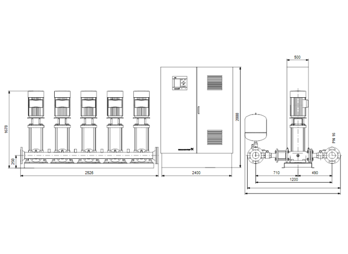 Насос для повышения давления Grundfos Hydro MPC-E 5 CR90-3-2 50/60Hz RUS  