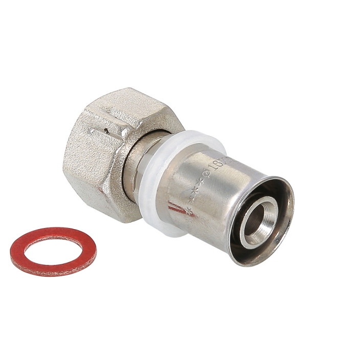 Valtec VTm.222.N.002004 Соединитель пресс с накидной гайкой 20х1/2"  