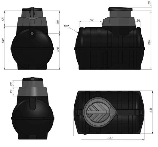 Ёмкость для воды Экопром «Rostok» U 3000л(подземная)  