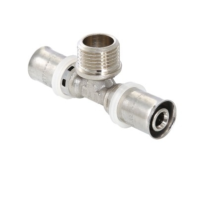 Valtec Тройник пресс с переходом на нар. р. 20х1/2х20