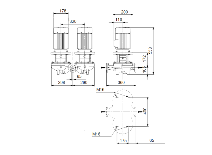 Насос для повышения давления Grundfos TPD 65-90/4-A-F-B-BAQE  