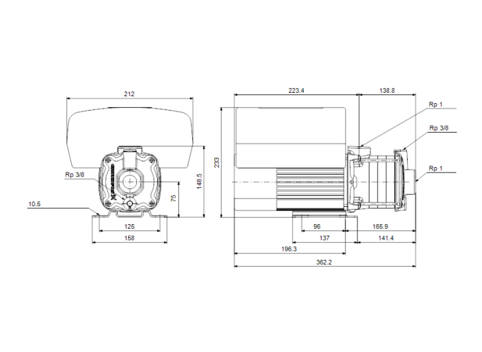 Циркуляционный насос Grundfos CME 3-5 A-R-A-E-AQQE  