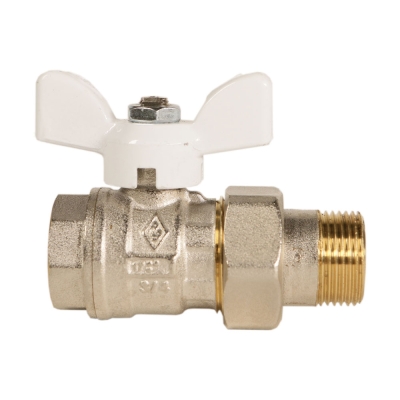 Rubinetterie Bresciane Полнопроходной латунный шаровый кран американка вн/нар резьба 3/4, белая