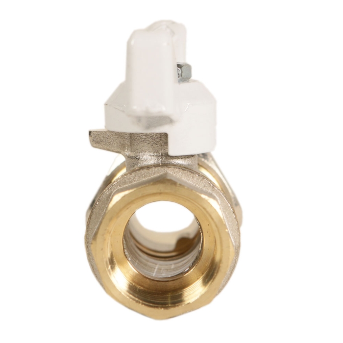 Rubinetterie Bresciane Полнопроходной латунный шаровый кран американка вн/нар резьба 3/4, белая