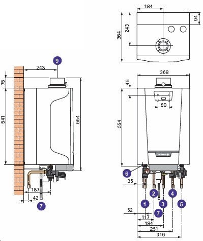 Конденсационный котёл De Dietrich C 630-560 Eco автоматика 2DIEMATIC iSystem, установка из двух котлов 522 кВт  
