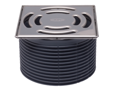 HL 3910Pr Надставной элемент 145х145 мм с решеткой 138х138 мм и с сухим сифоном