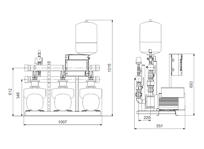 Насосная группа Grundfos HYDRO MULTI-E 3 CME3-09  