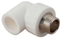 S.A.V. Колено 90° комбинированное 25х1/2" НР (белый)  