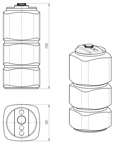 Ёмкость для топлива Экопром L 750л oil белый  