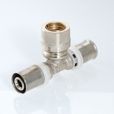 Valtec Тройник пресс 20x16мм с переходом на обжим 15мм  