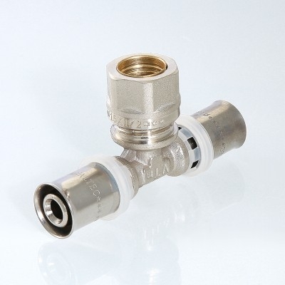 Valtec Тройник пресс 20x16мм с переходом на обжим 15мм  