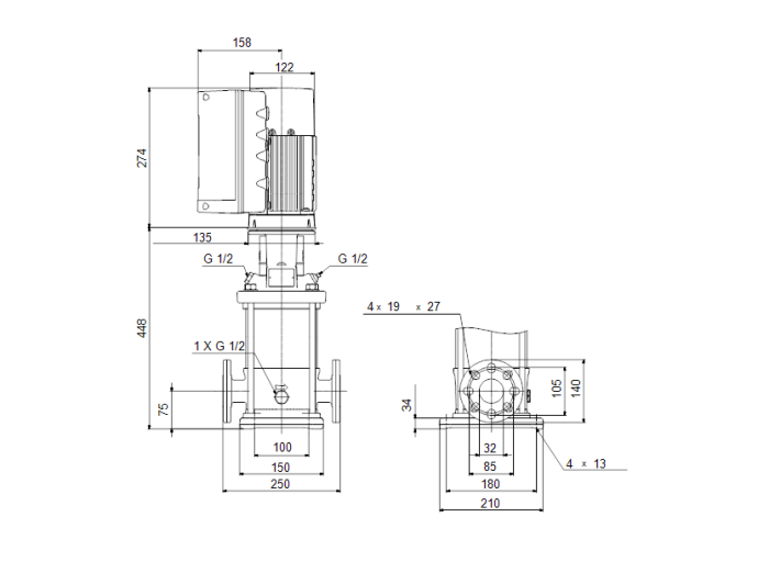 Насос для повышения давления Grundfos CRNE 3-11 A-FGJ-G-E-HQQE  