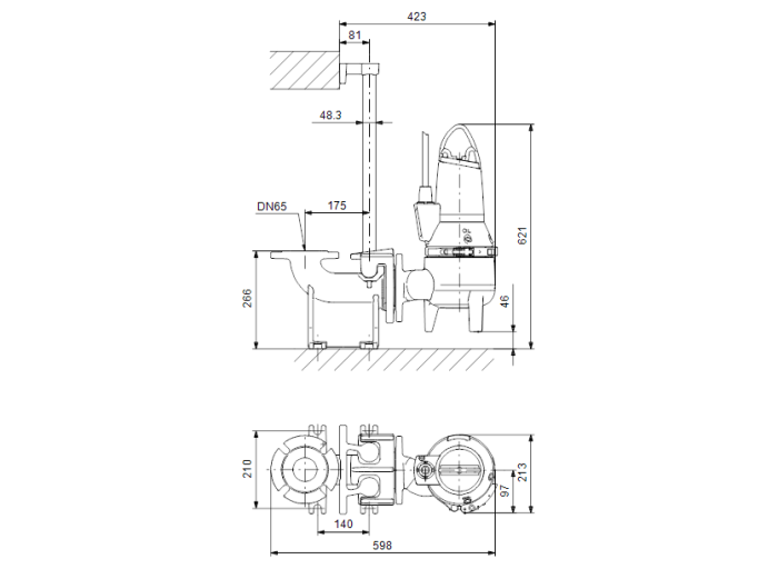 Канализационная установка Grundfos SLV 65.65.11.2.50B  