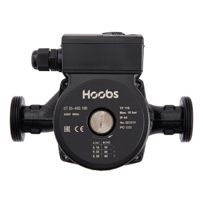 Насос циркуляционный Hoobs CT 25-40S 180мм 65Вт 1х220В 50Гц (с гайками)