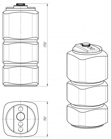 Ёмкость для топлива Экопром L 750л oil синий  