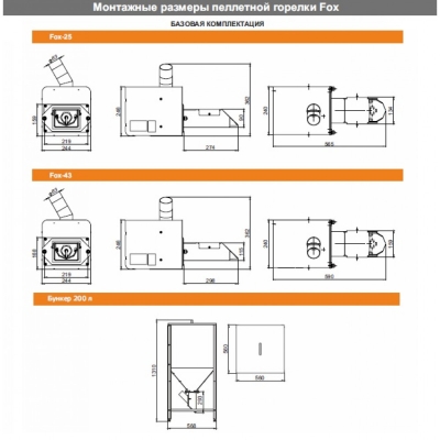 Горелка пеллетная ZOTA Fox-25 (горелка + пульт управления)