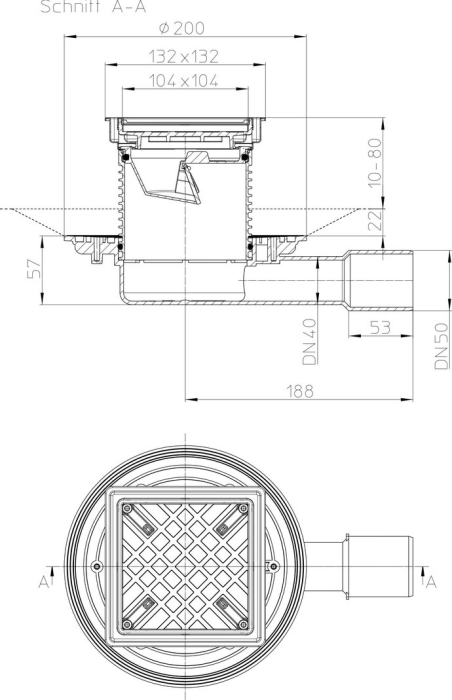 HL 90.2-3020 Трап для балконов HL 90.2, с декоративной решеткой  