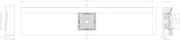 Монтажный блок-элемент с трапом, с сухим сифоном Primus, без подрамника и решетки  